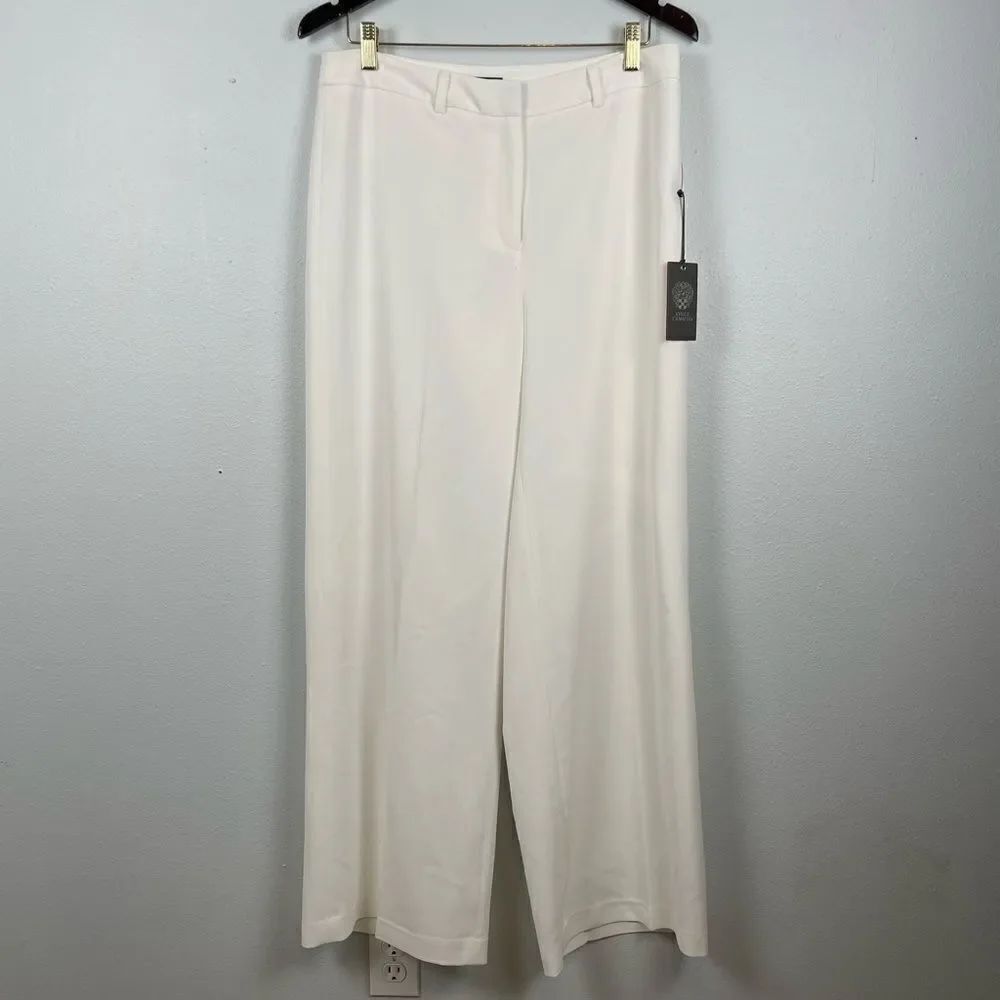 NWT Vince Camuto Wide Leg White Dress Slacks Size 8